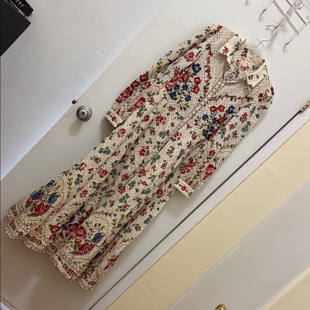 Floral Maxi Dress with Button Details